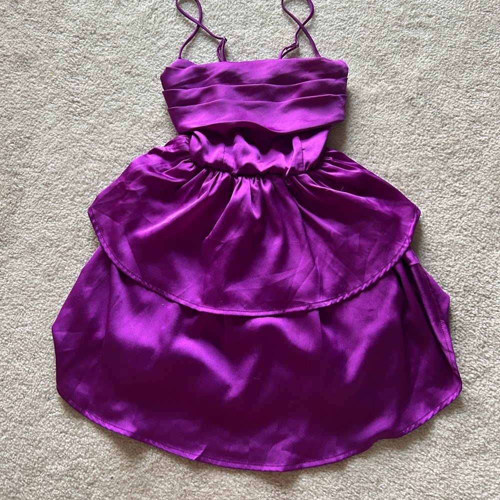lucy in the sky purple ruffle dress